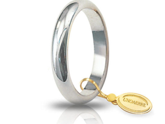 Fede classica unoerre in Oro Bianco 18 kt. Gr. 5