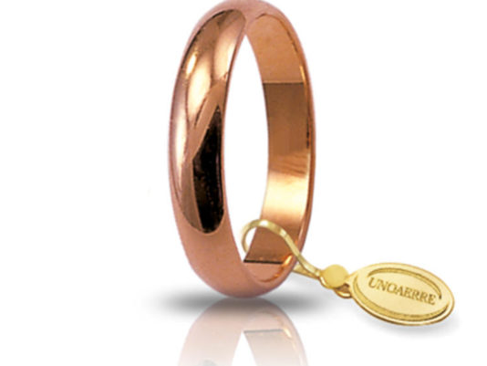 Fede classica unoaerre in Oro Rosa 18 kt. Gr. 5