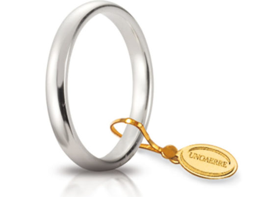 Fede Comoda unoaerre in Oro Bianco 3 mm.